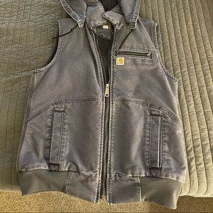 Small plum carhartt vest with removable hood